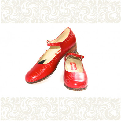 Туфли женские для народно-характерного танца, красные- фото 1